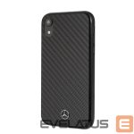 Back panel cover Mercedes-Benz Apple iPhone XR Hard Case Real Carbon Fiber Black