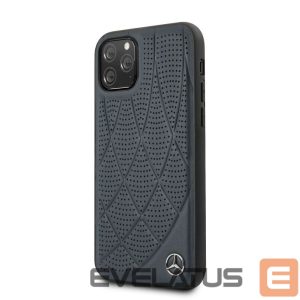 Back panel cover Mercedes-Benz Apple iPhone 11 Pro Quilted Genyine Leather Blue