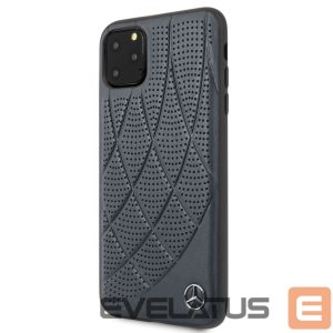 Back panel cover Mercedes-Benz Apple iPhone 11 Pro Max Quilted Genuine Leather Blue