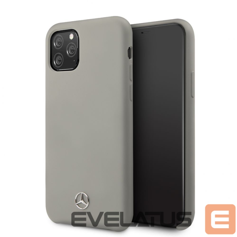 Back panel cover Mercedes-Benz Apple iPhone 11 Pro Liquid Silicone Case Grey