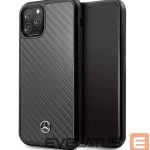 Back panel cover Mercedes-Benz Apple iPhone 11 Pro Max Hard Case Leather Carbon Fiber Black
