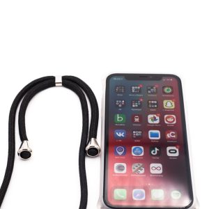 Back panel cover Evelatus Samsung A10s Case with rope Black Transparent