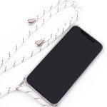 Back panel cover Evelatus Samsung A70 Case with rope White Stripes Transparent