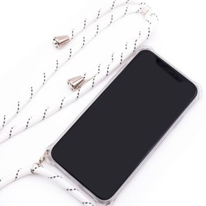 Back panel cover Evelatus Samsung A70 Case with rope White Stripes Transparent