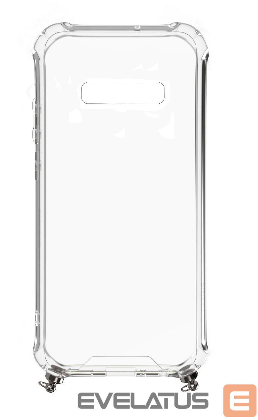 Back panel cover Evelatus Samsung S10 Case with rope Stripes Black Transparent