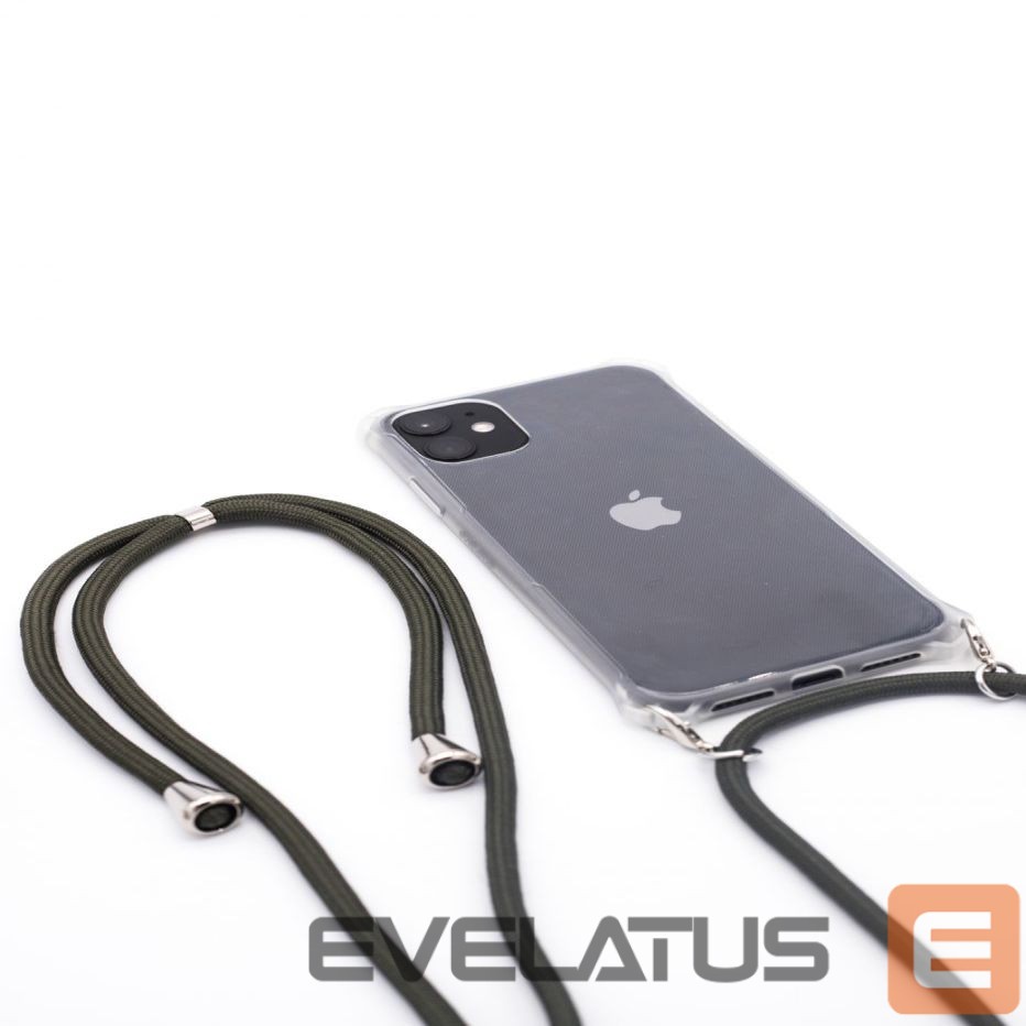 Back panel cover Evelatus Samsung S10 Case with rope Green Transparent