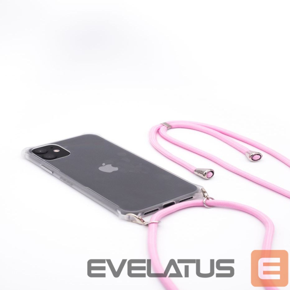 Back panel cover Evelatus Apple iPhone X/XS Case with rope Stripes Pink Transparent