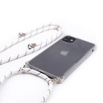 Back panel cover Evelatus Apple iPhone X/XS Case with rope White Stripes Transparent
