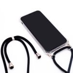 Back panel cover Evelatus Samsung A40s Case with rope Black Transparent