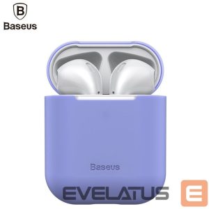Back panel cover Baseus Apple Silica Series Ultra-thin Silicone Protector Case for Airpods 1 / 2 Violet