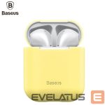 Back panel cover Baseus Apple Silica Series Ultra-thin Silicone Protector Case for Airpods 1 / 2 Yellow