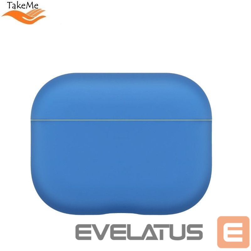 Headphone case TakeMe Apple Ultra-thin Soft Silicone Protective case for AirPods Pro Blue