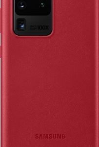 Back panel cover Samsung  Galaxy S20 Ultra Leather Cover Red