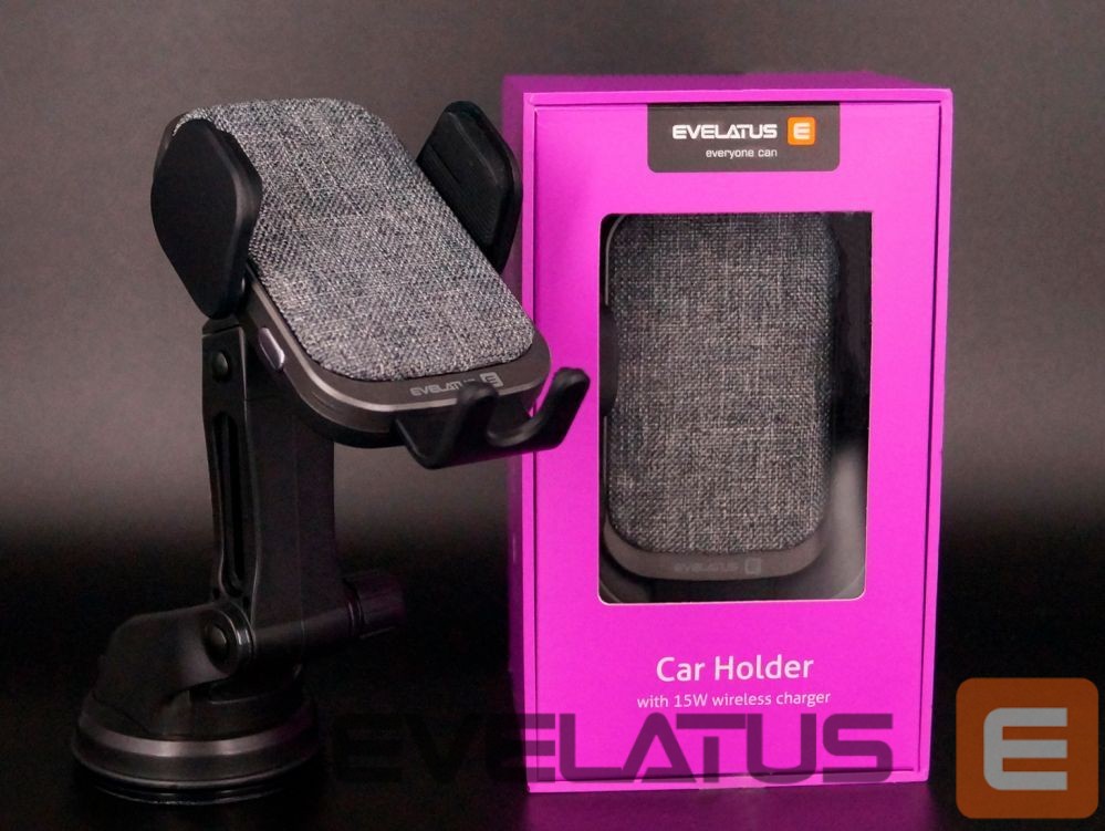Auto holder Evelatus - Car Holder Wireless Charger WCH03 15W Black