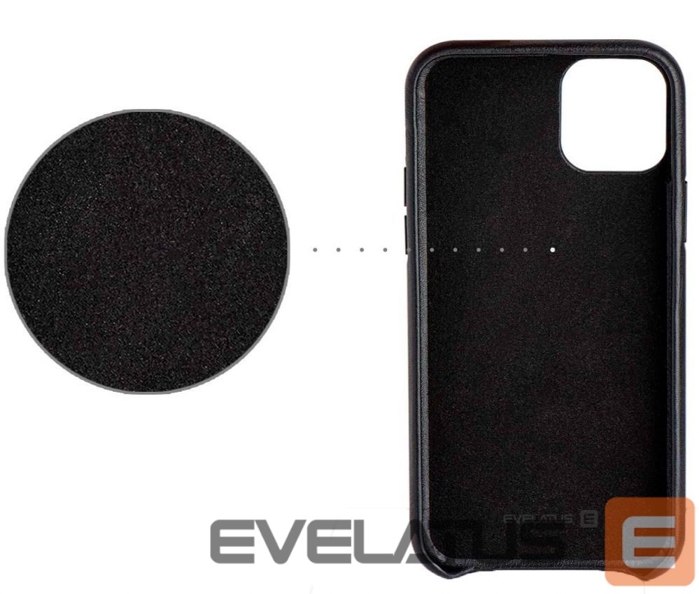 Back panel cover Evelatus Apple iPhone 11 Pro Leather Case Black