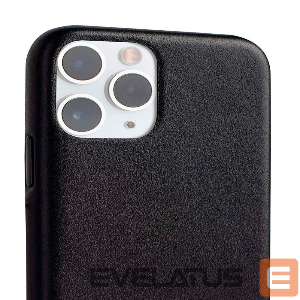 Back panel cover Evelatus Apple iPhone 11 Pro Max Leather Case Black