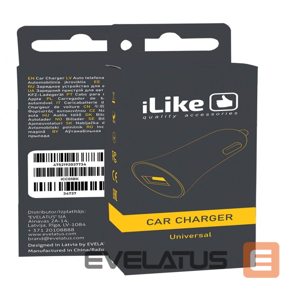 Auto charger iLike - Car Charger ICC01 Black