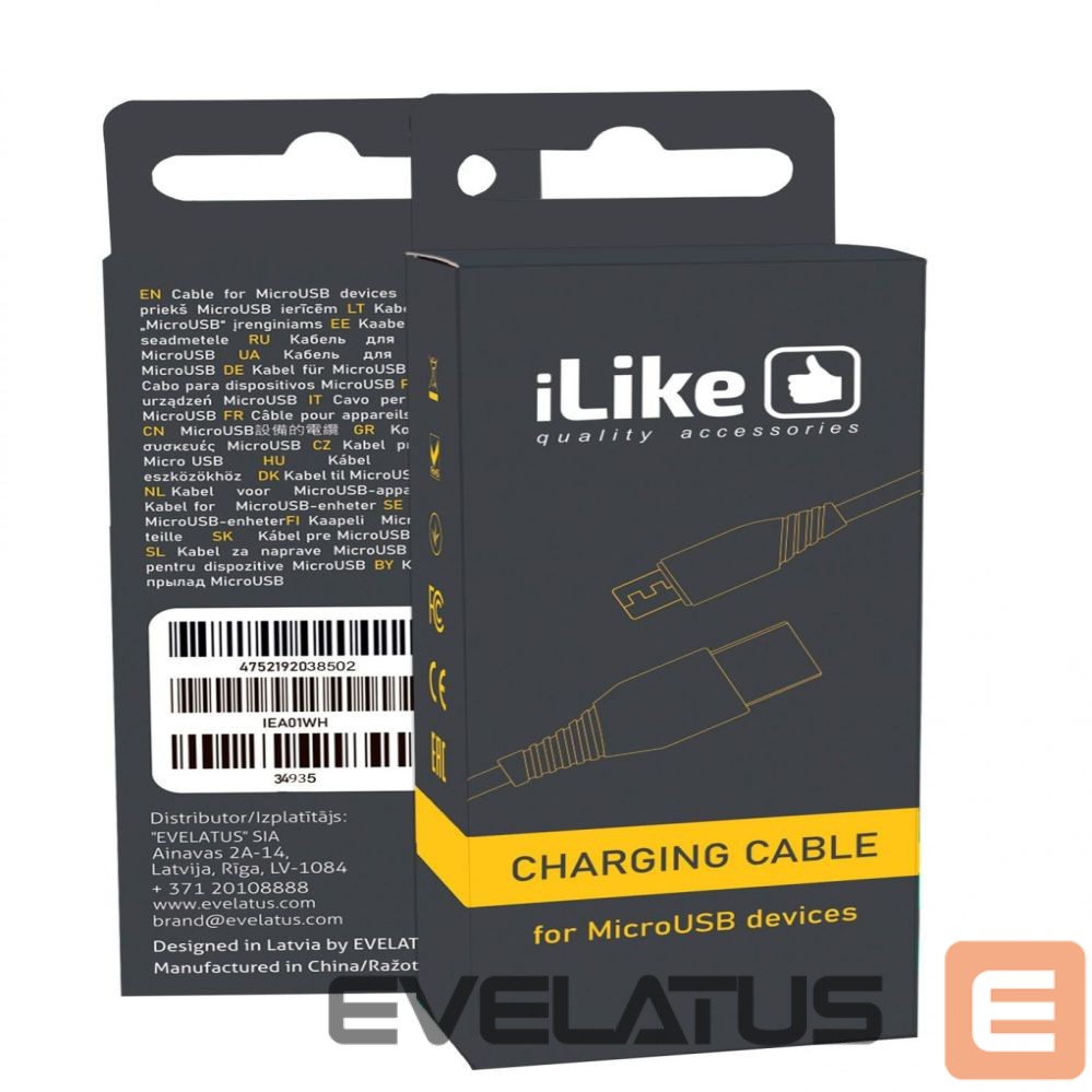 Cable iLike - iLike Charging Cable for MicroUSB ICM01 White
