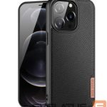 Back panel cover Dux Ducis Apple Phone 13 Pro Fino case covered with nylon material Black