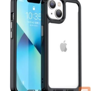 Back panel cover iLike Apple iPhone 14 hard cover with a gel frame Transparent Black