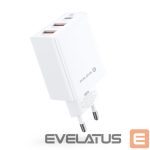 Adapter Evelatus  Evelatus Travel Charger EU Wall 3 Ports 32W USB-C / USB-A2 ETC06 White