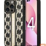 Back panel cover Karl Lagerfeld Apple iPhone 14 Pro 6.1 hardcase Monogram Stripe Brown