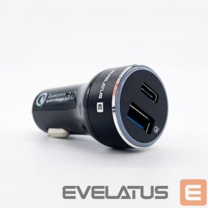 Auto charger Evelatus - Evelatus Quick Car Charger QCC03 Black