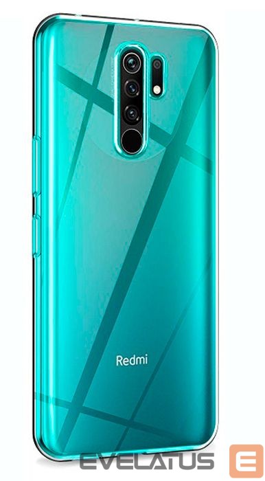 Back panel cover Evelatus Xiaomi Redmi 9 Clear Silicone Case 1.5mm TPU Transparent