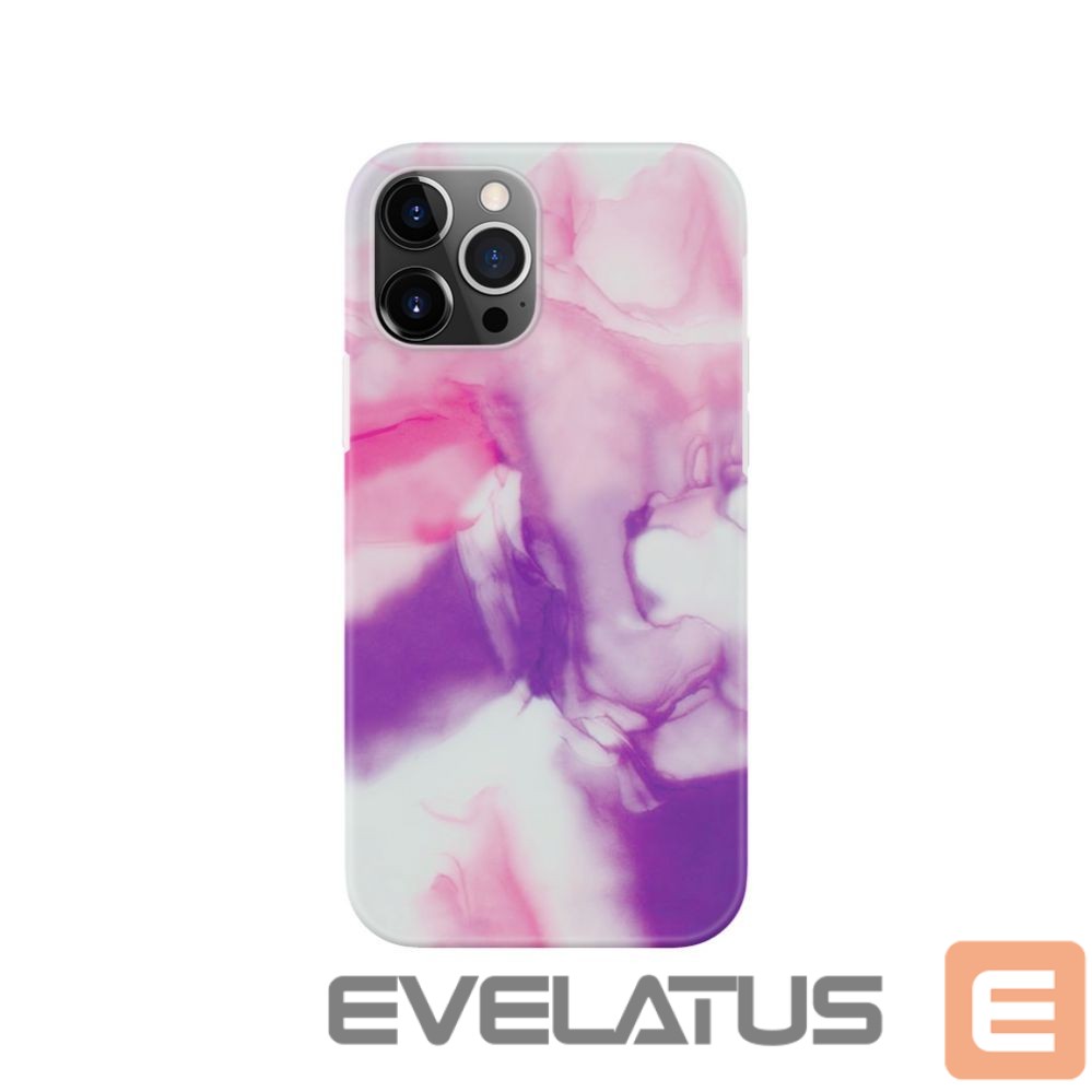 Back panel cover Evelatus Apple iPhone 12 Pro Max Premium Silicone case Customized Print Purple