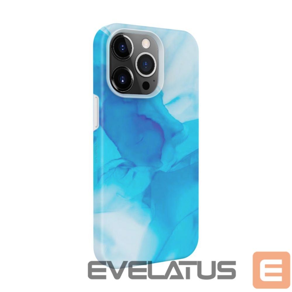 Back panel cover Evelatus Apple iPhone 13 Pro Premium Silicone case Customized Print Blue