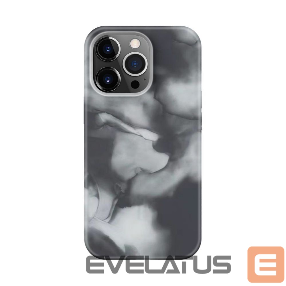 Back panel cover Evelatus Apple iPhone 14 Pro Premium Silicone case Customized Print Gray