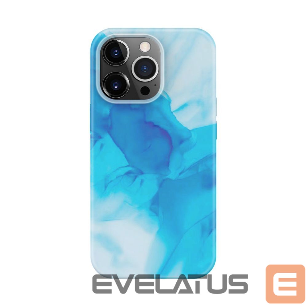 Back panel cover Evelatus Apple iPhone 14 Pro Max Silicone case Customized Print Blue