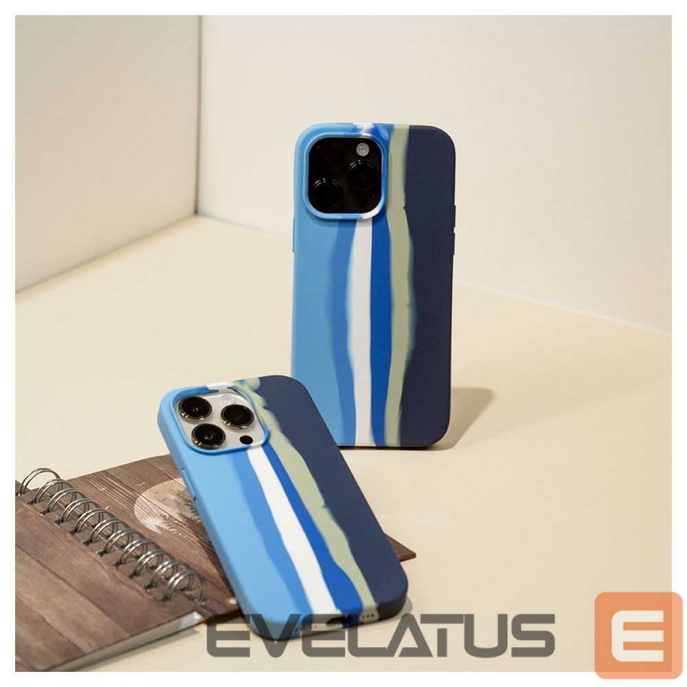 Back panel cover Evelatus Apple iPhone 13 Pro Silicone case Multi-Colored Blue