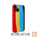 Back panel cover Evelatus Apple iPhone 14 Silicone case Multi-Colored Rainbow