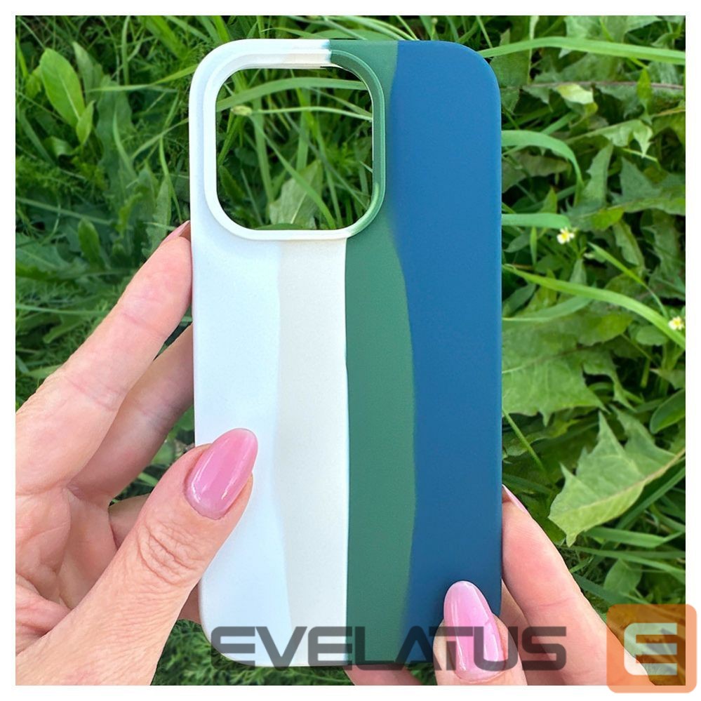Back panel cover Evelatus Apple iPhone 14 Pro Silicone case Multi-Colored Green