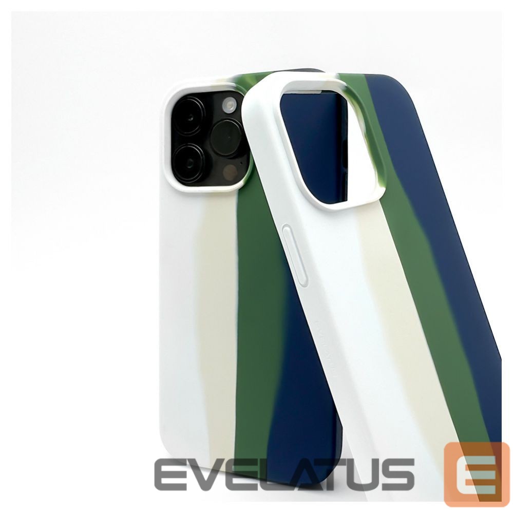 Back panel cover Evelatus Apple iPhone 14 Pro Silicone case Multi-Colored Green