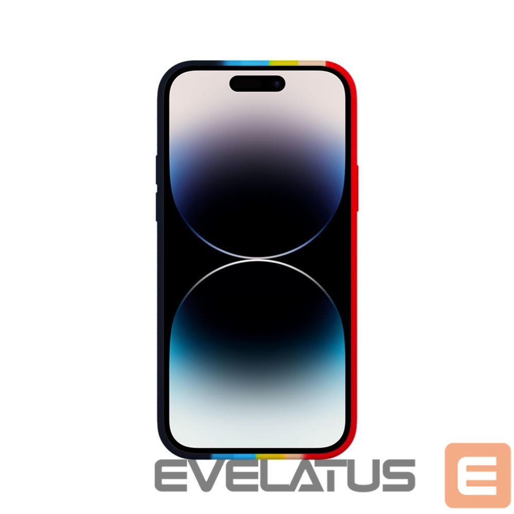 Back panel cover Evelatus Apple iPhone 14 Pro Silicone case Multi-Colored Rainbow