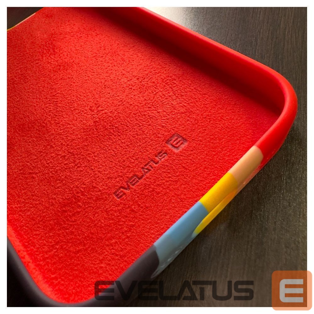 Back panel cover Evelatus Apple iPhone 14 Pro Silicone case Multi-Colored Rainbow