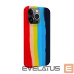 Back panel cover Evelatus Apple iPhone 14 Pro Silicone case Multi-Colored Rainbow