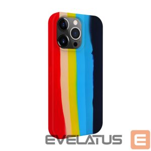 Back panel cover Evelatus Apple iPhone 14 Pro Silicone case Multi-Colored Rainbow
