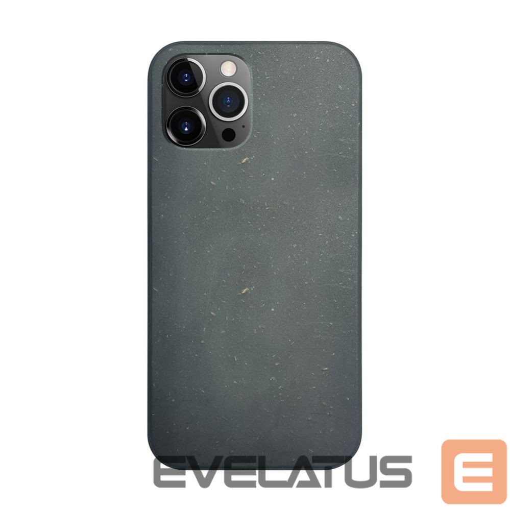 Back panel cover iLike Apple iPhone 12 Pro Max Silicone plastic case Eco Print Design Black