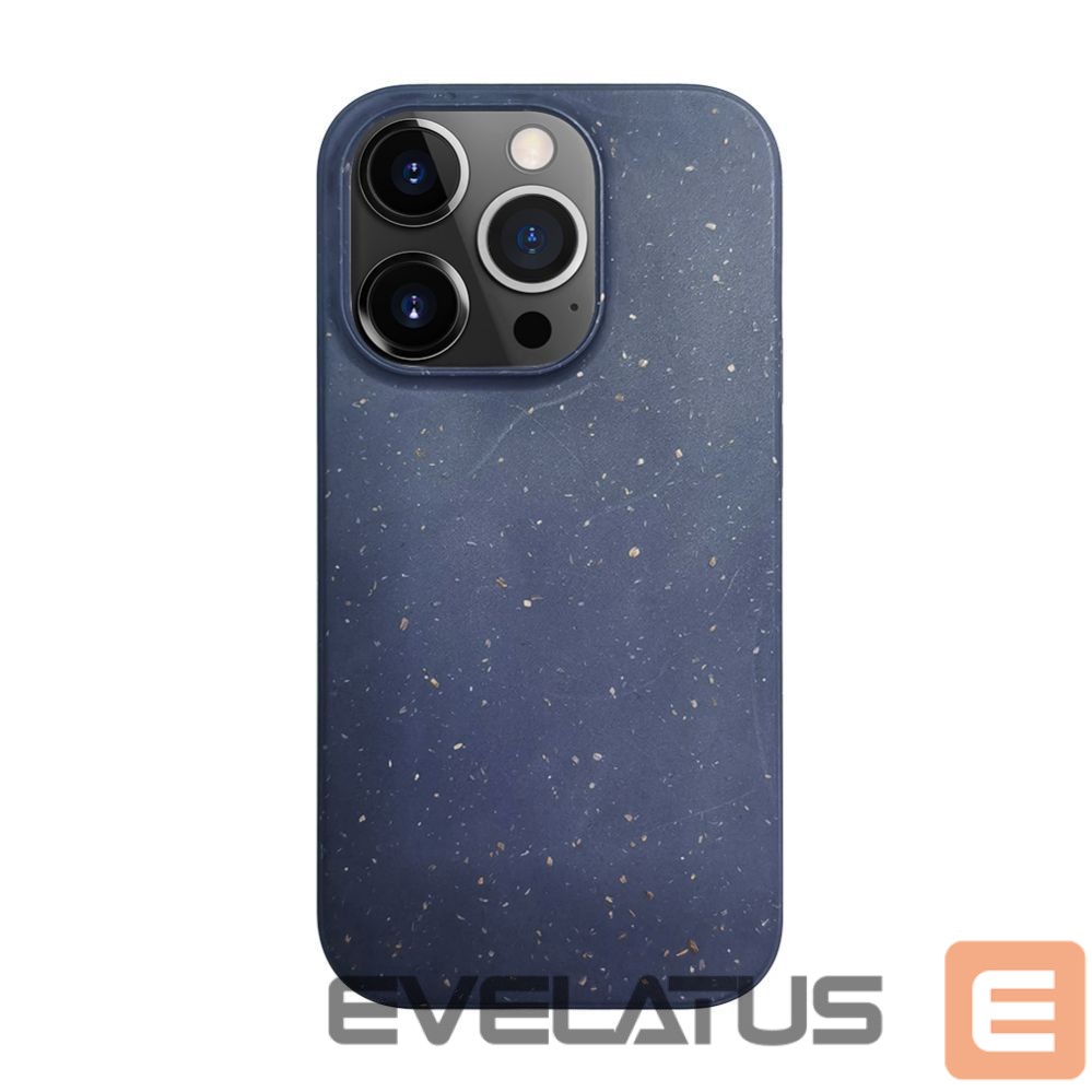 Back panel cover iLike Apple iPhone 13 Pro Max Silicone plastic case Eco Print Design Blue