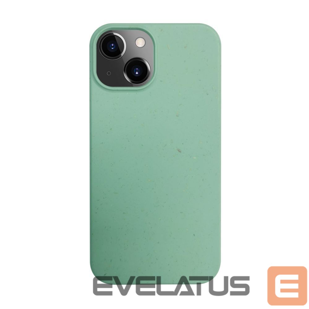 Back panel cover iLike Apple iPhone 14 Silicone plastic case Eco Print Design Flower Green