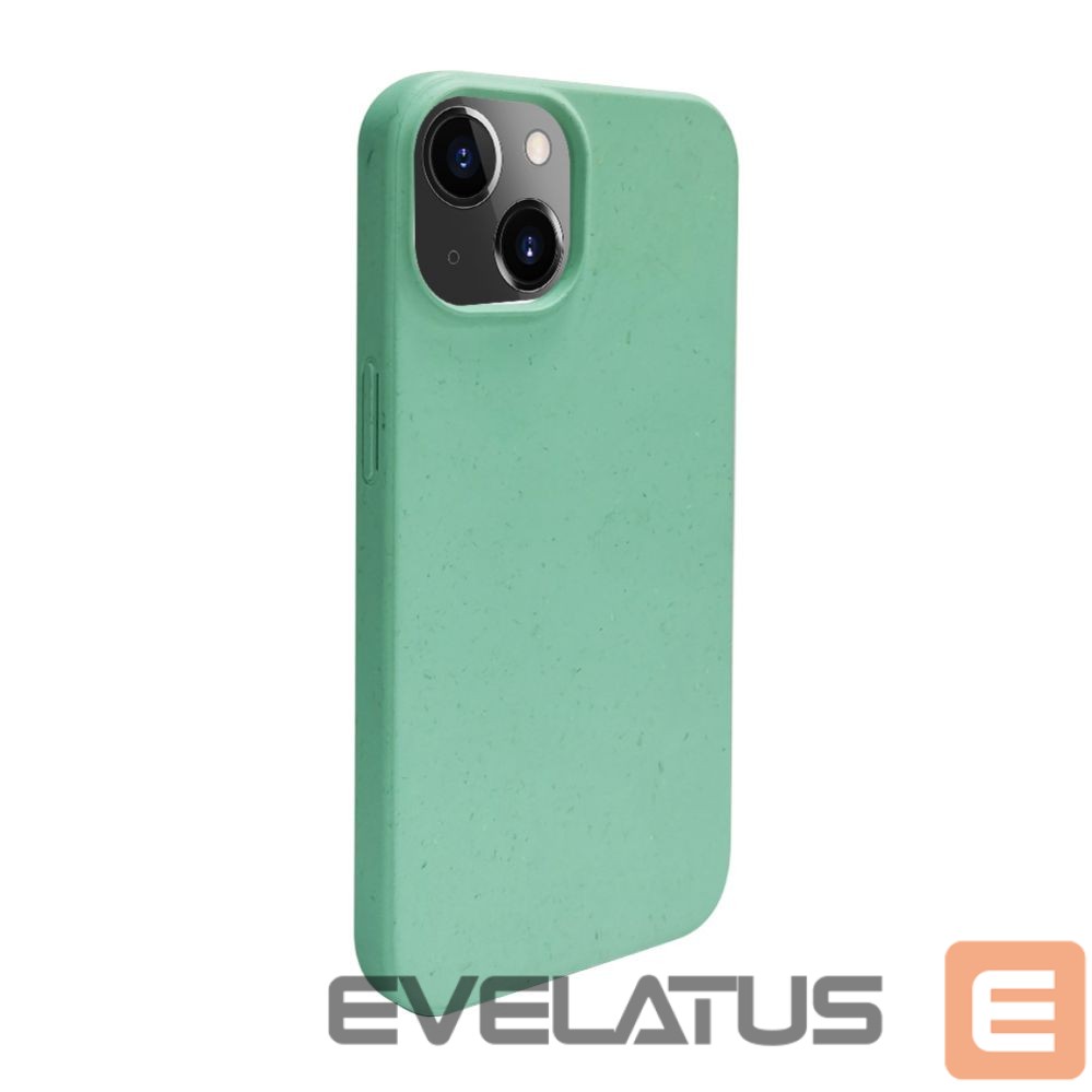 Back panel cover iLike Apple iPhone 14 Silicone plastic case Eco Print Design Flower Green
