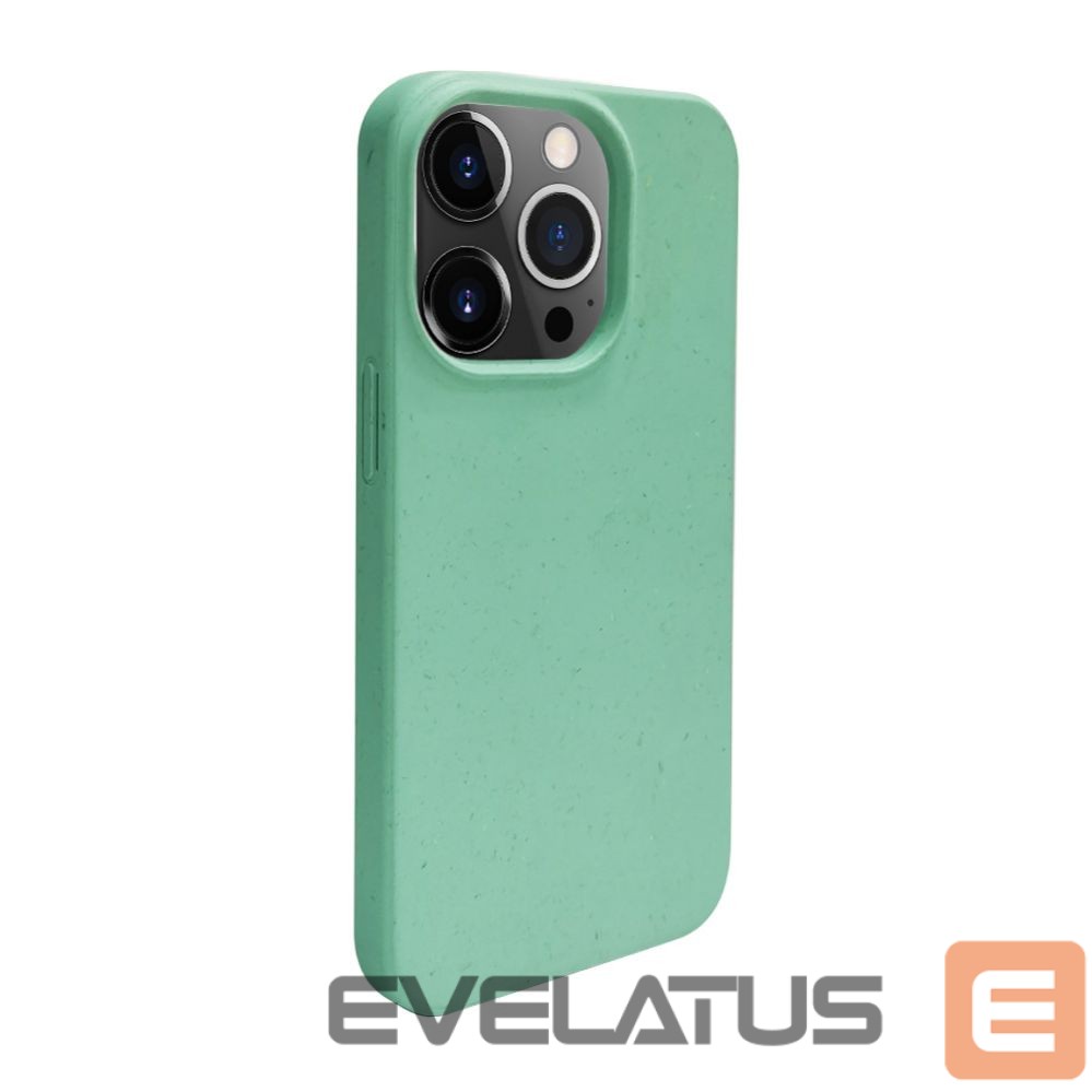 Back panel cover iLike Apple iPhone 14 Pro Silicone plastic case Eco Print Design Flower Green