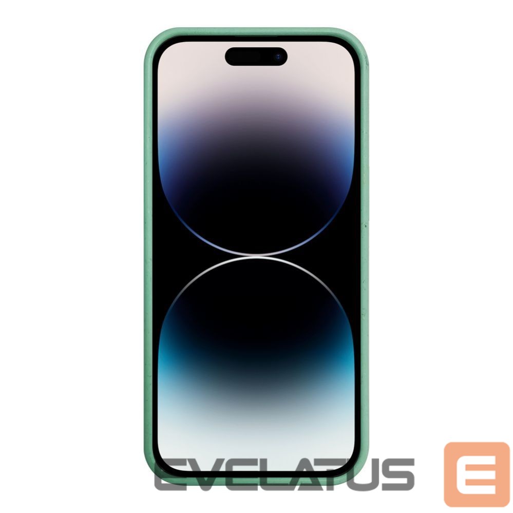 Back panel cover iLike Apple iPhone 14 Pro Silicone plastic case Eco Print Design Flower Green