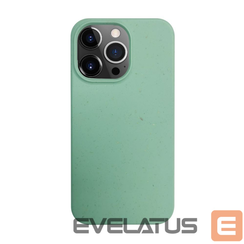 Back panel cover iLike Apple iPhone 14 Pro Silicone plastic case Eco Print Design Flower Green