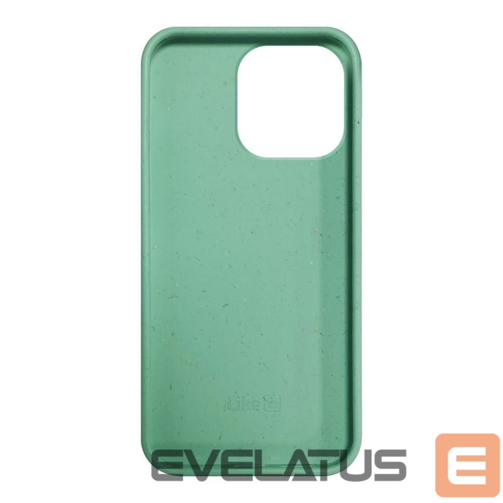 Back panel cover iLike Apple iPhone 14 Pro Silicone plastic case Eco Print Design Flower Green