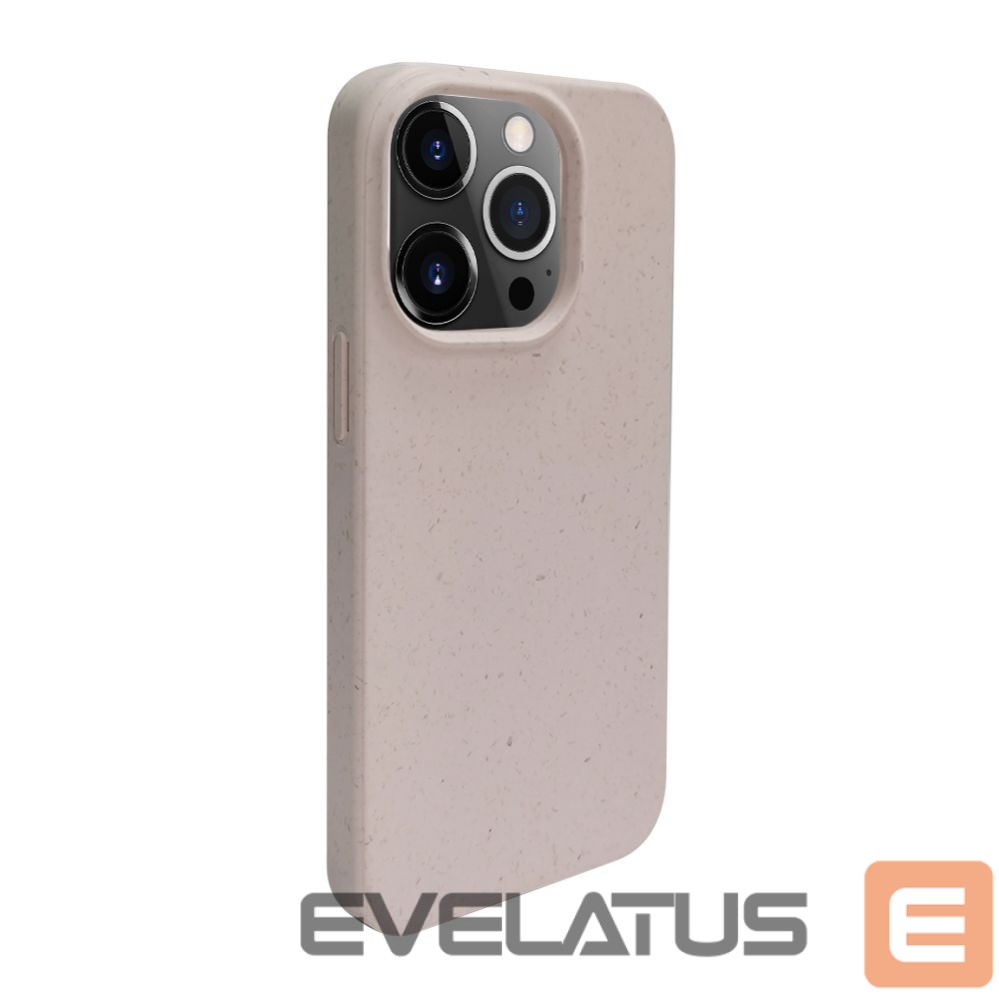 Back panel cover iLike Apple iPhone 14 Pro Silicone plastic case Eco Print Design Beige