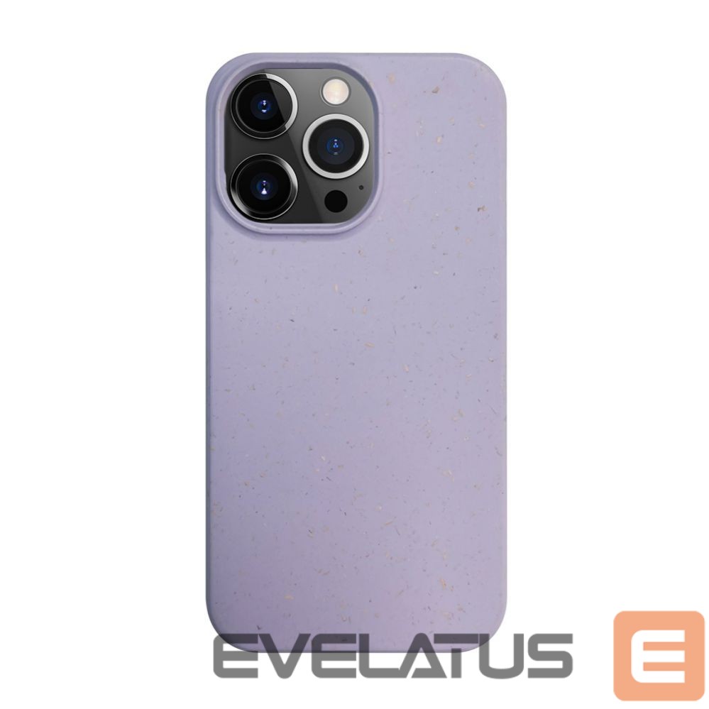 Back panel cover iLike Apple iPhone 14 Pro Max Silicone plastic case Eco Print Design Flower Purple